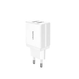 CC090   Cargador USB  2 USB  2.1A  Blanco (sin cable)  USAMS